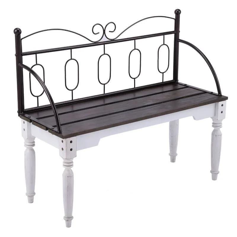 American pastoral solid wood sofa double wrought iron chair