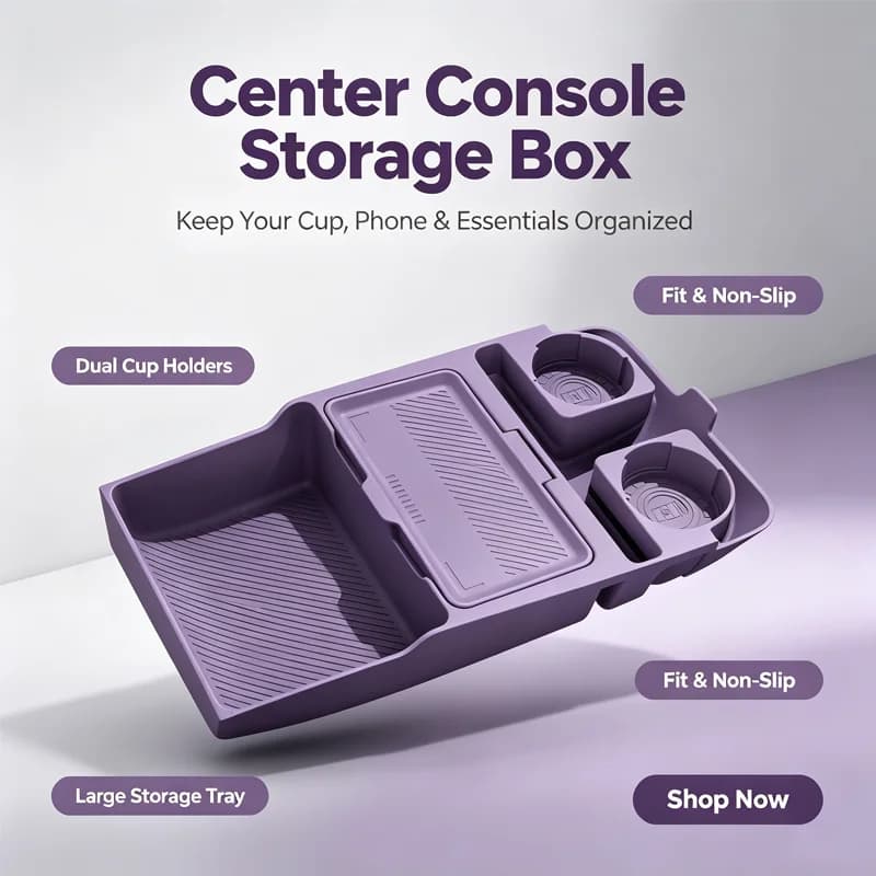 For Avatr 12 2024 Center Console Lower Storage Box, Drop-in Silicone Organizer Tray with Sunglasses Holder