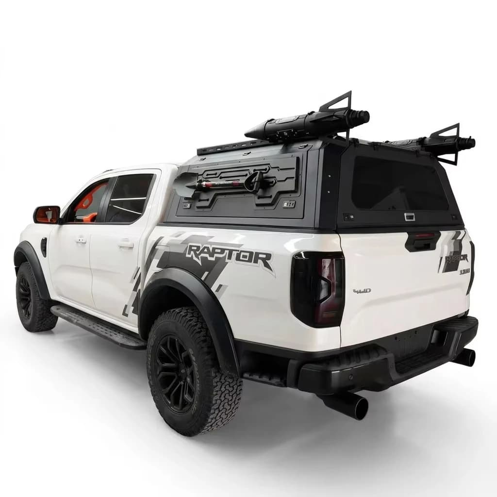 Hot Selling Aluminum Alloy Pickup Hardtop Canopy Truck Bed Cover with Sliding Window for Ford Ranger Next-Gen Double Cab 2022+