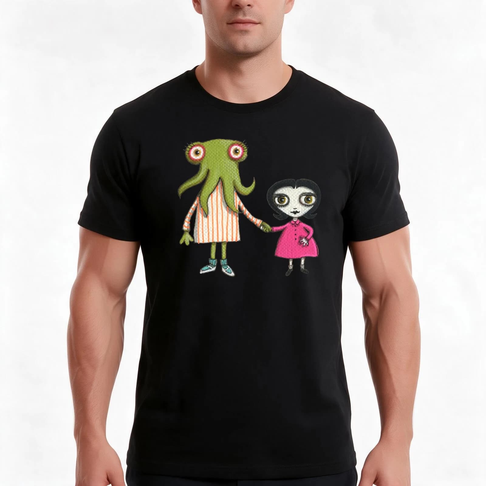 Sophia and Lucille T-Shirt, Summer Casual Cotton Tee, Oversized Streetwear Tops, Vintage Graphic Print, Loose Fit Short Sleeve