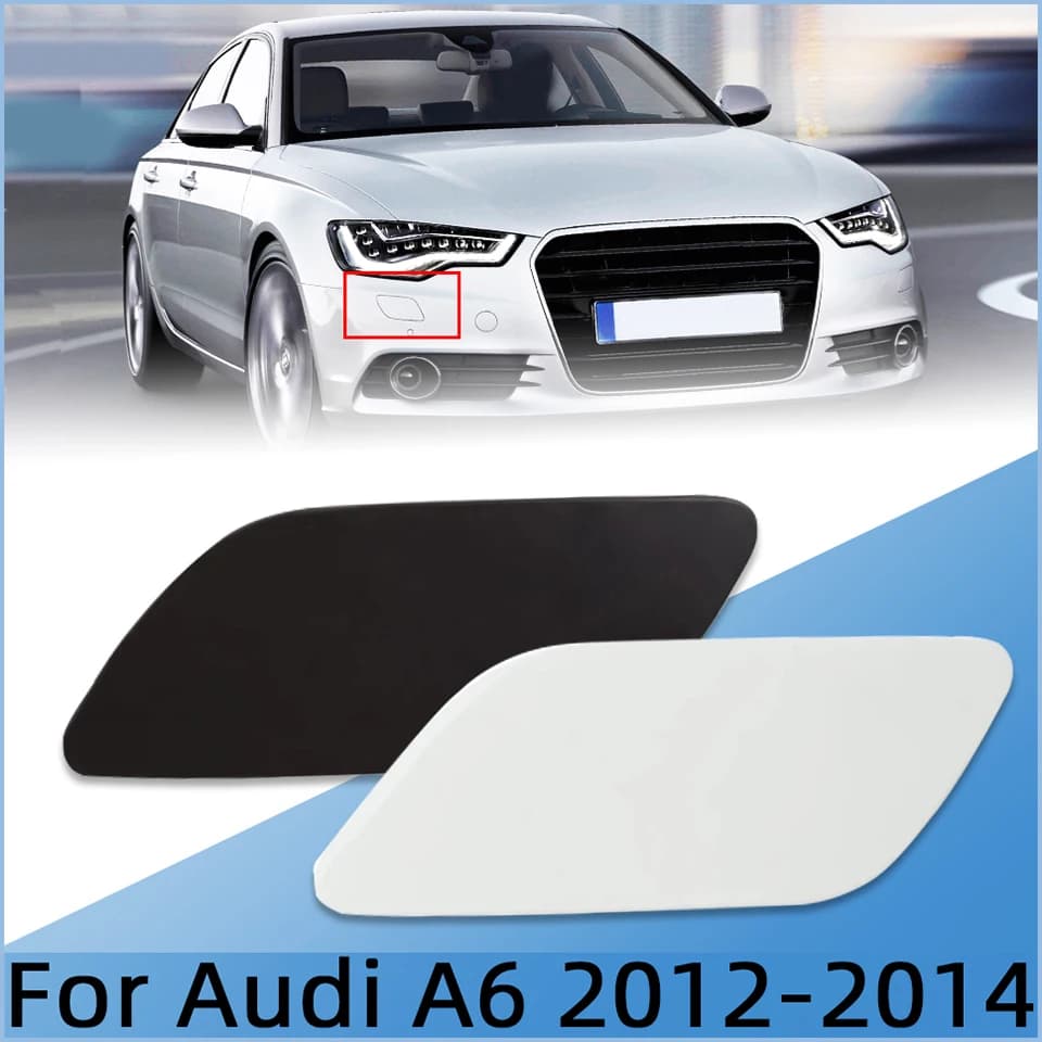 For Audi A6 2012 2013 2014 4G0955275 4G0955276 Auto Front Bumper Headlight Washer Nozzle Lid Shell Cap Spray Trim Cover Painted