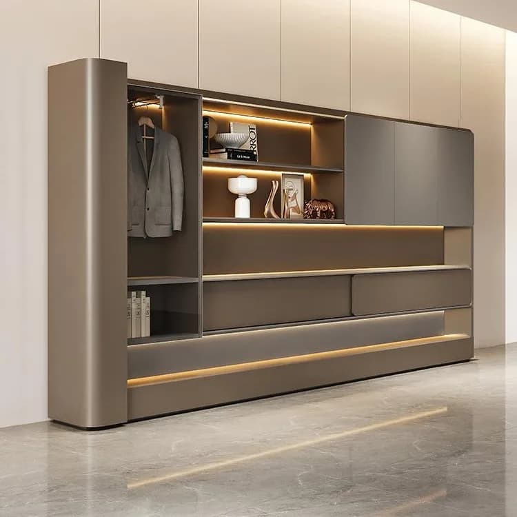 Light luxury file cabinet bookcase combination simple modern high-end data cabinet display locker with lamp boss table matching