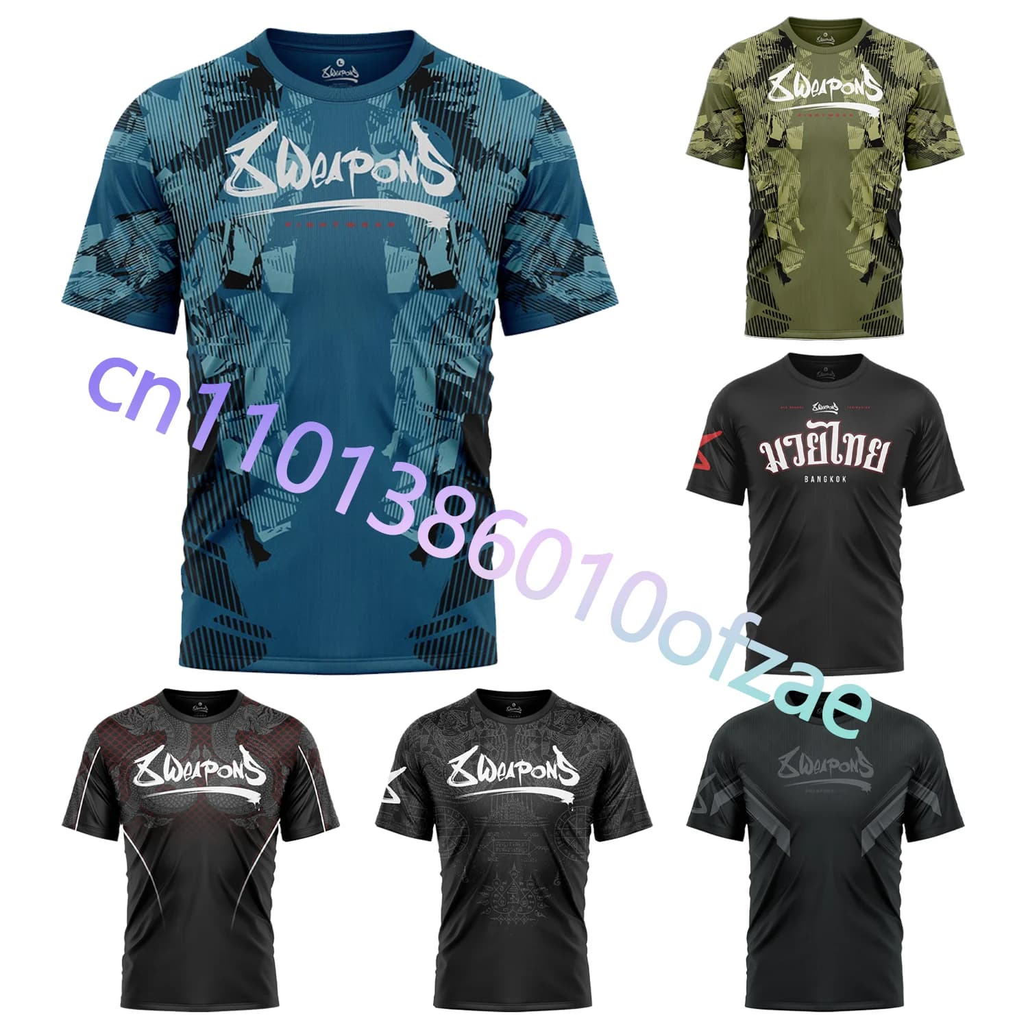 2025 new summer 8weapons Fightwear boxing suit training suit combat suit men's  women T-shirt children's plus size