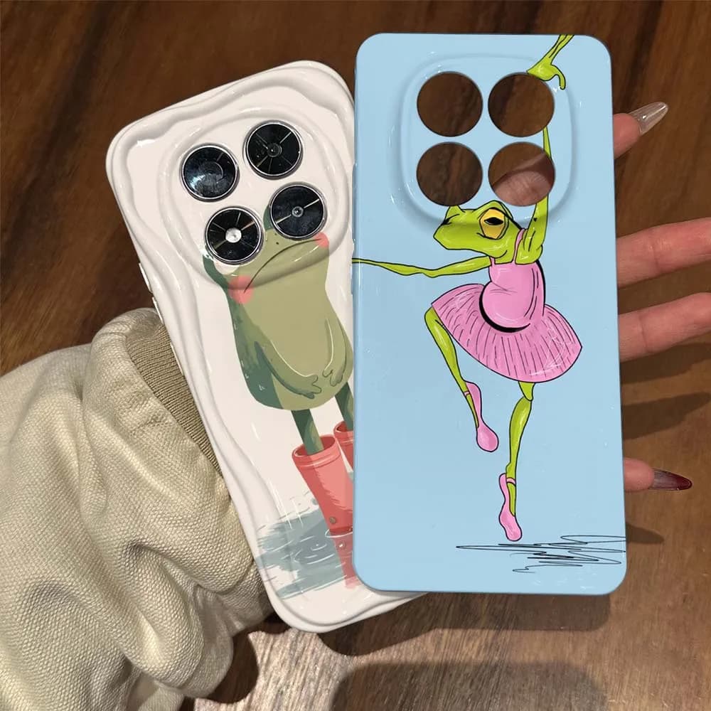 Cute Cartoon Frog For Redmi 14C 13C 12C 11A 9i 9A A4 A3 Feilin Phone Case Wave Oil Phone Case Cover