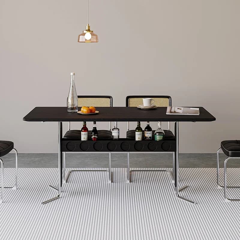 Metal Heat Resistance Dining Table Italian Floor Salon Minimalist Dining Table Black Kitchen Mesa Dobravel Portatil Decorations