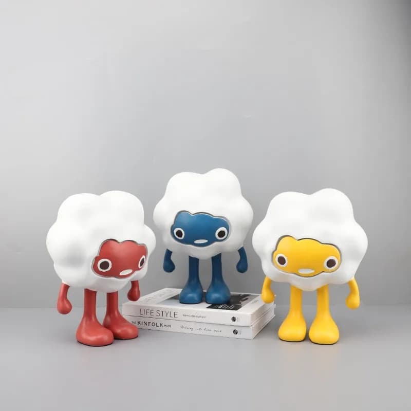 Abstract Cute Cartoon Cloud Doll Resin Ornament Sculpture Room Crafts Home Living Room Bookcase Desk Character Home Decoration