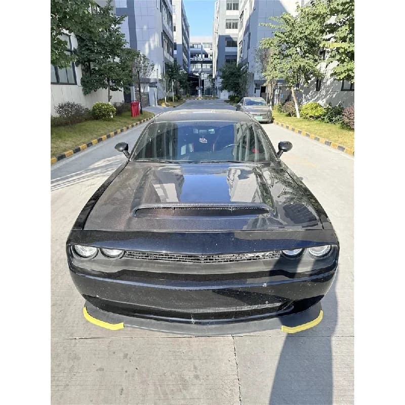 Dual Vent Carbon Fiber Engine Hood for Challenger Custom Fit Front Bonnet Cover