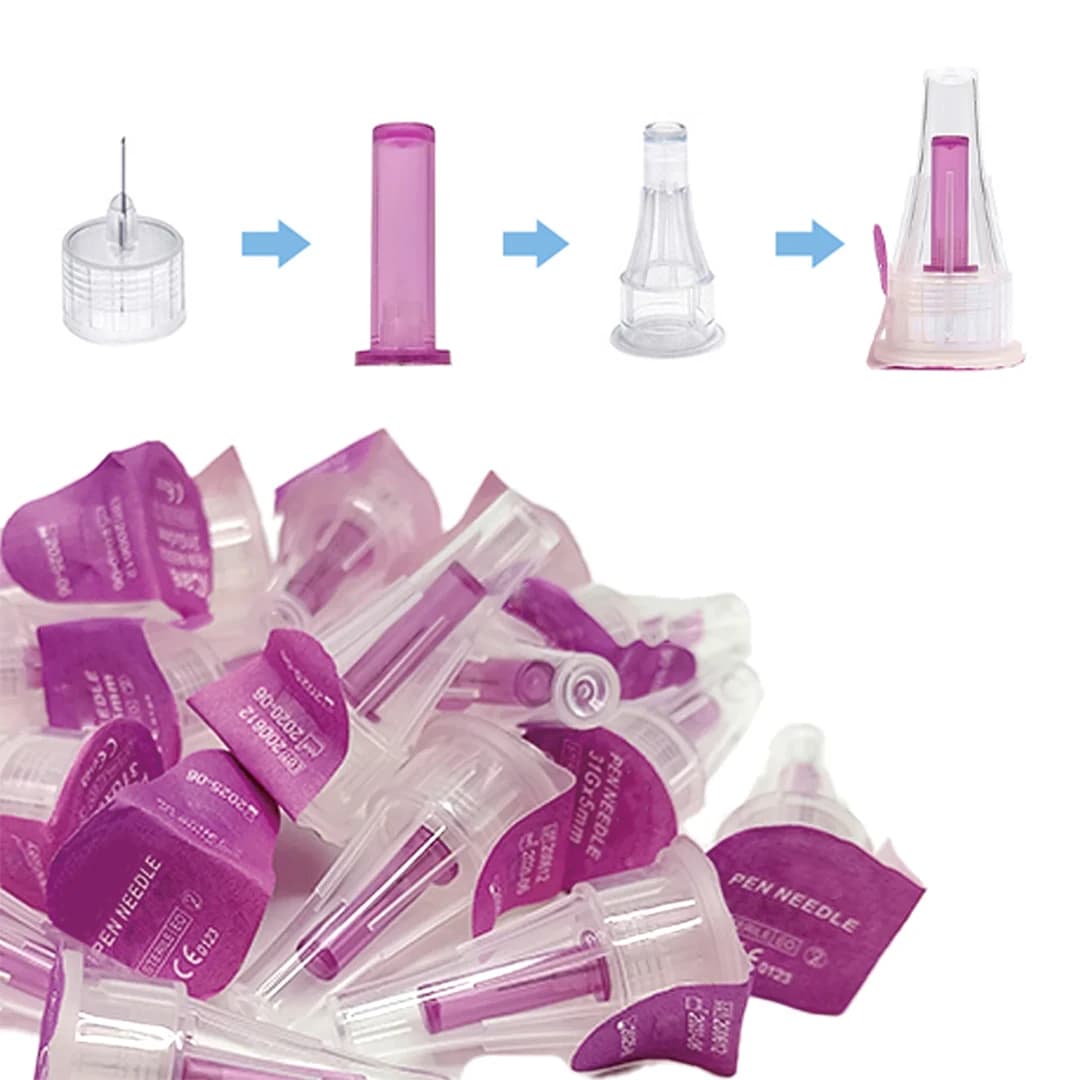 100pcs Purple 31G 6mm Sterile Injection Pen Needles Universal Fit for Insulin Pens,  Blood Glucose Management Accessories