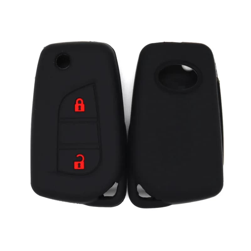 Silicone Car Key Case for Toyota Corolla Altis/Vios/Crown/Reiz/Corolla - 2-Button Mechanical Foldable Key, Protective Pouch