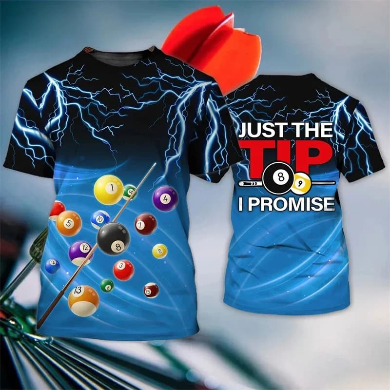 Funny Billiards Snooker Sport 3D Printed T Shirt For Men Clothes Harajuku Fashion Boy Jersey Kids Streetwear Casual Women Tees