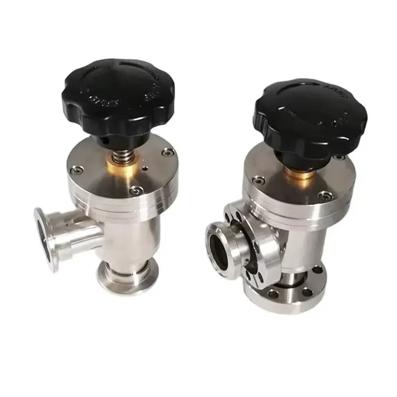 Stainless Steel Manual High Vacuum Flapper Valve KF CF ISO Bellows Isolation Angle Valve