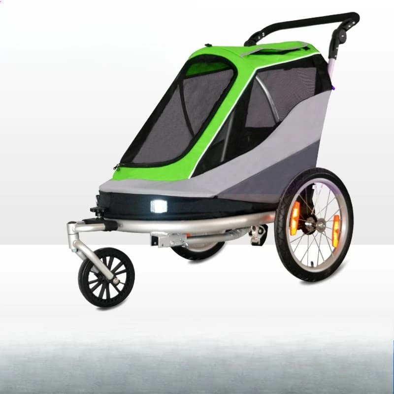 Pet bicycle trailer, outdoor camping foldable cat and dog cart, dual-purpose luggage trailer