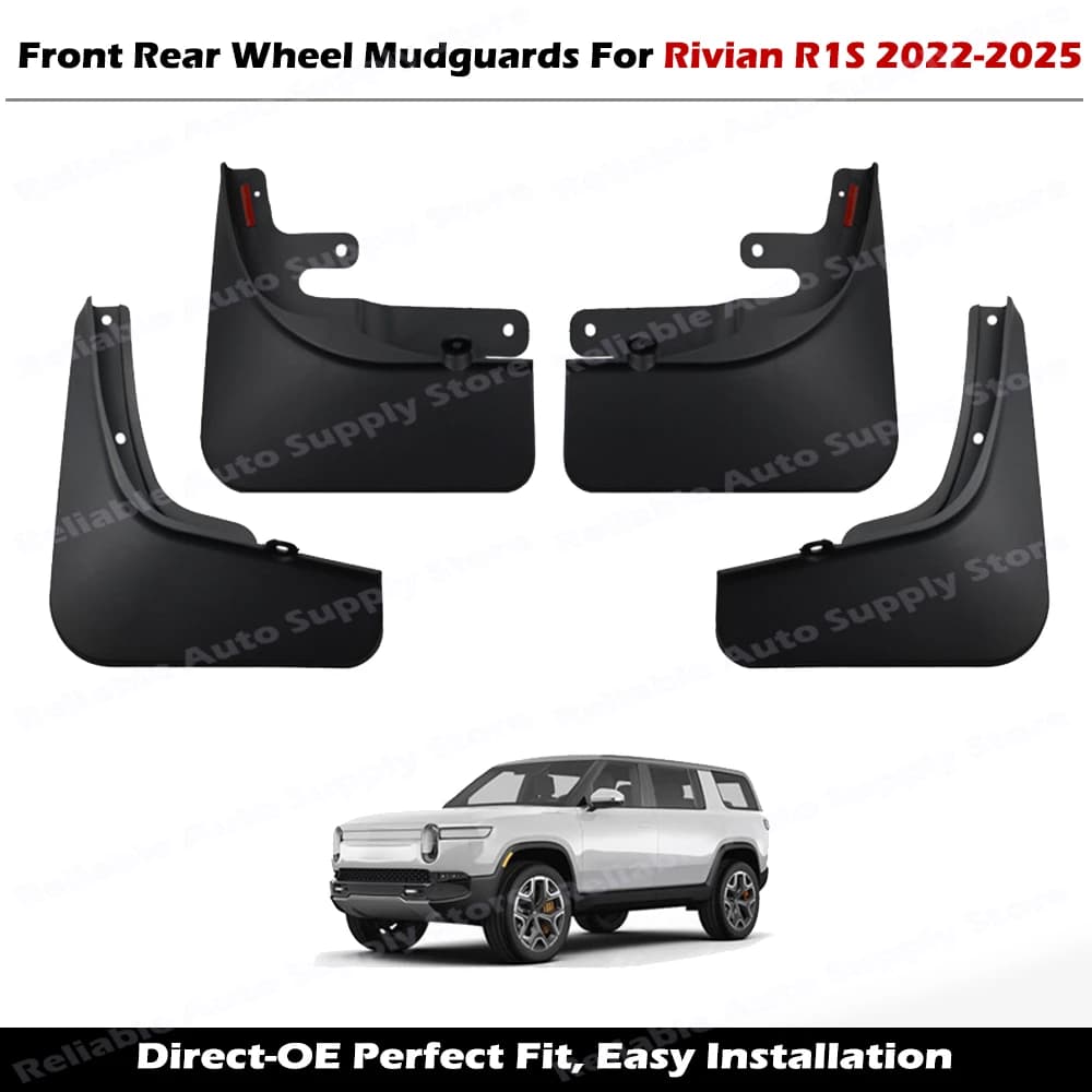 4 PCS Car Fender Mud Flaps Splash Guards For Rivian R1S 2022 2023 2024 2025 Front Rear Wheel Mudguards Car‑Exterior Accessories