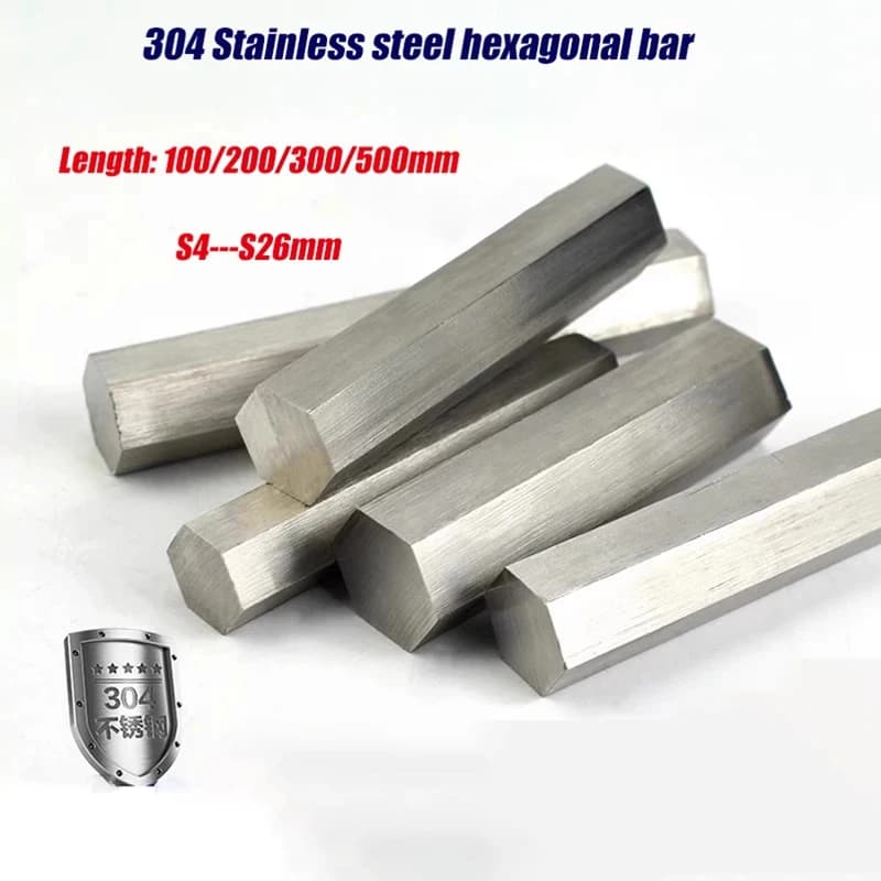 Stainless Steel Hex Bar Solid Hexagonal Rod 5mm to 25mm Metal Raw Material For Machining Hardware