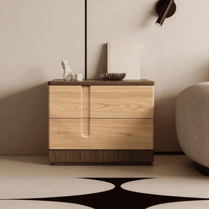 Solid wood bedside table Modern simple small apartment bedroom bedside storage cabinet