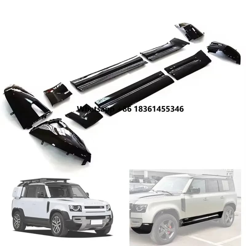 for Defender 90 110 Car Decoration Part Black Edition BodyKit Door Side Skirts Vehicle Side Panel