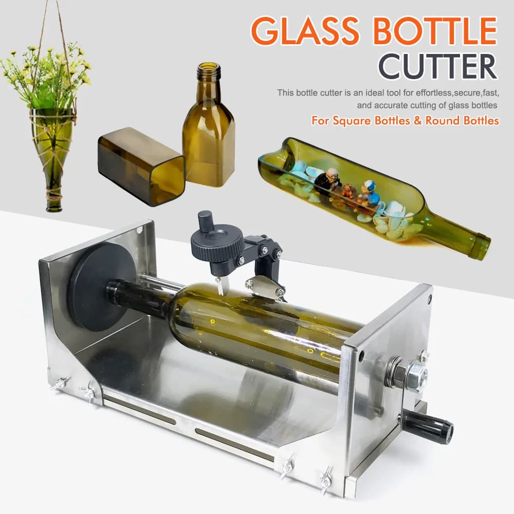 Upgraded Glass Bottle Cutting Tool 2nd Gen Hand Wheel Bottle Cutter Kit DIY Stainless Steel