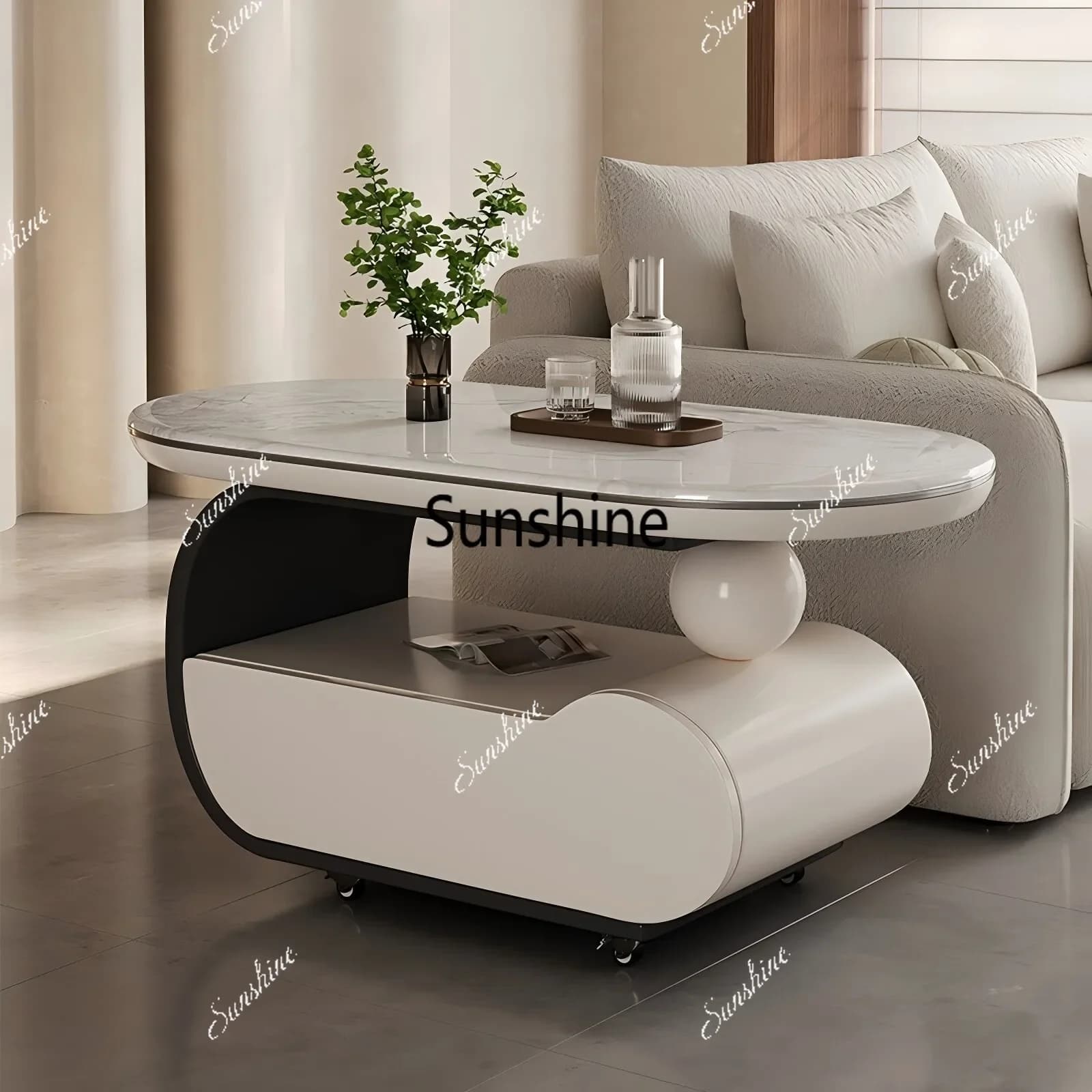 Drawers Standing Coffee Table Universal Space Saving Aesthetic Service Cheap Side Table Minimalist Kaffee Tische Home FurnitureT