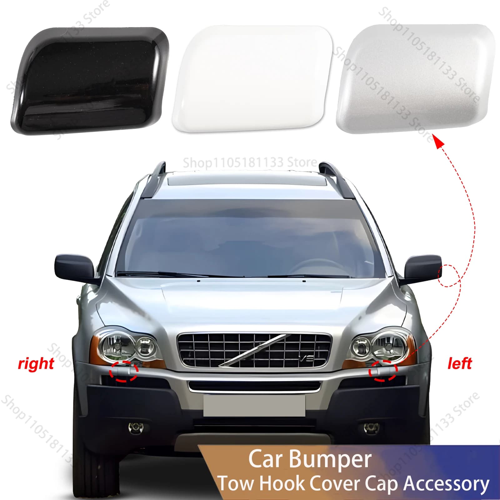 For VOLVO XC90 Headlamp Jet Spray Cover Front Bumper Headlight Washer Cap 2003 2004 2005 2006 Car Accessories 30698208 30698209