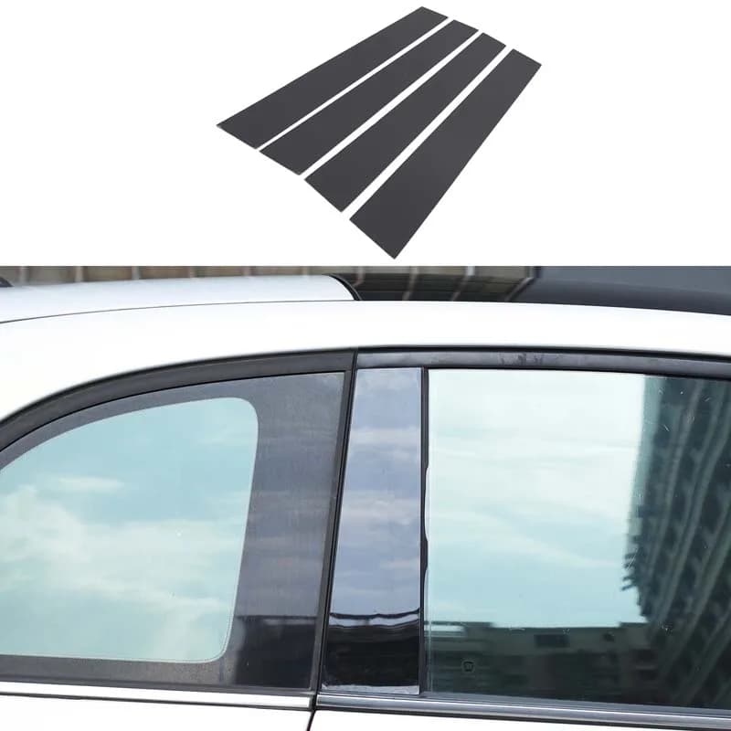 For Fiat 500 PC gloss black car center pillar decorative sticker car exterior decoration protection accessories 6Pcs
