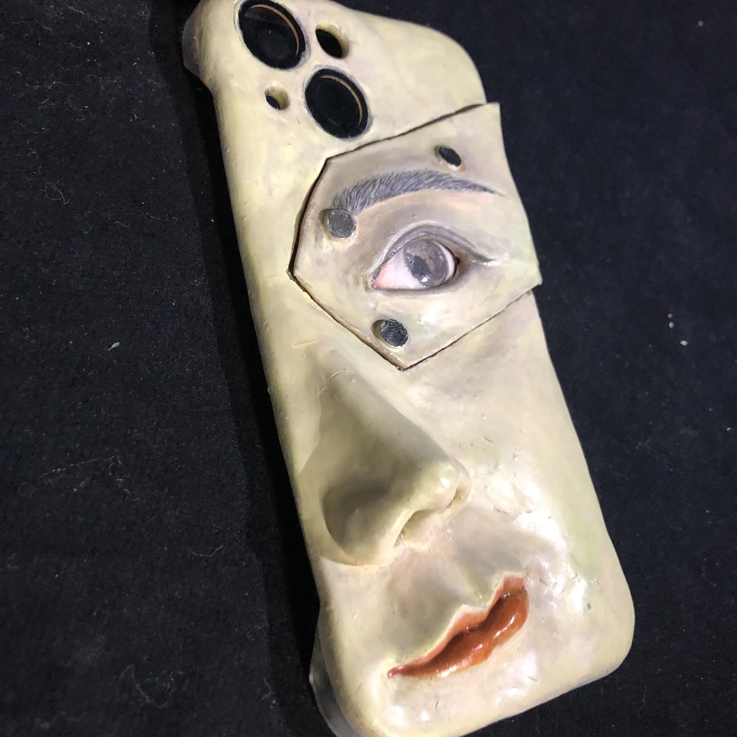 0000 Discounts iPhone 15 Phone Case Handmade 3D Stereo Cthulhu Style Horror Red Demon's Eye Horror Style Phone Case