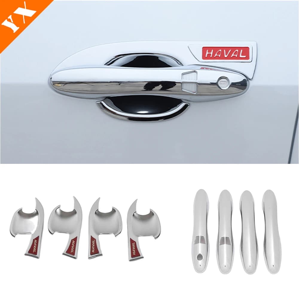 For Haval H6 2nd Gen Accessories 2017 2018 2019 2020 Chrome Look Car Door Knob Protector Door Handle Frame Cover Garnish Trim