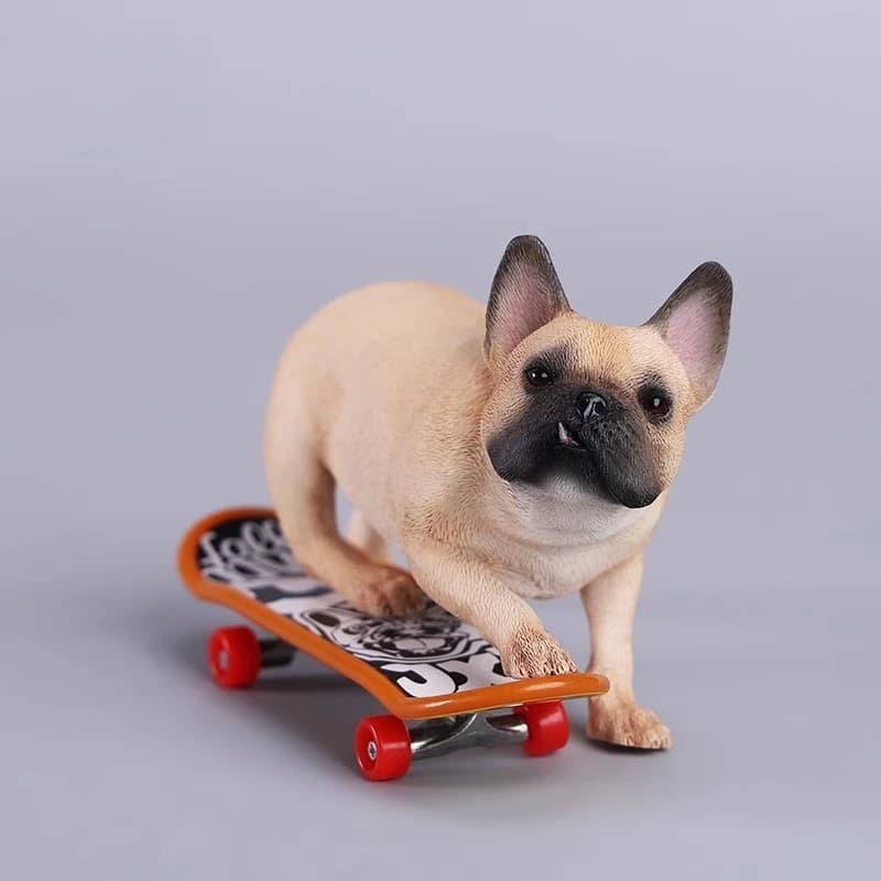 Skateboard magic model, cute bulldog ornament animal doll creative figure gift