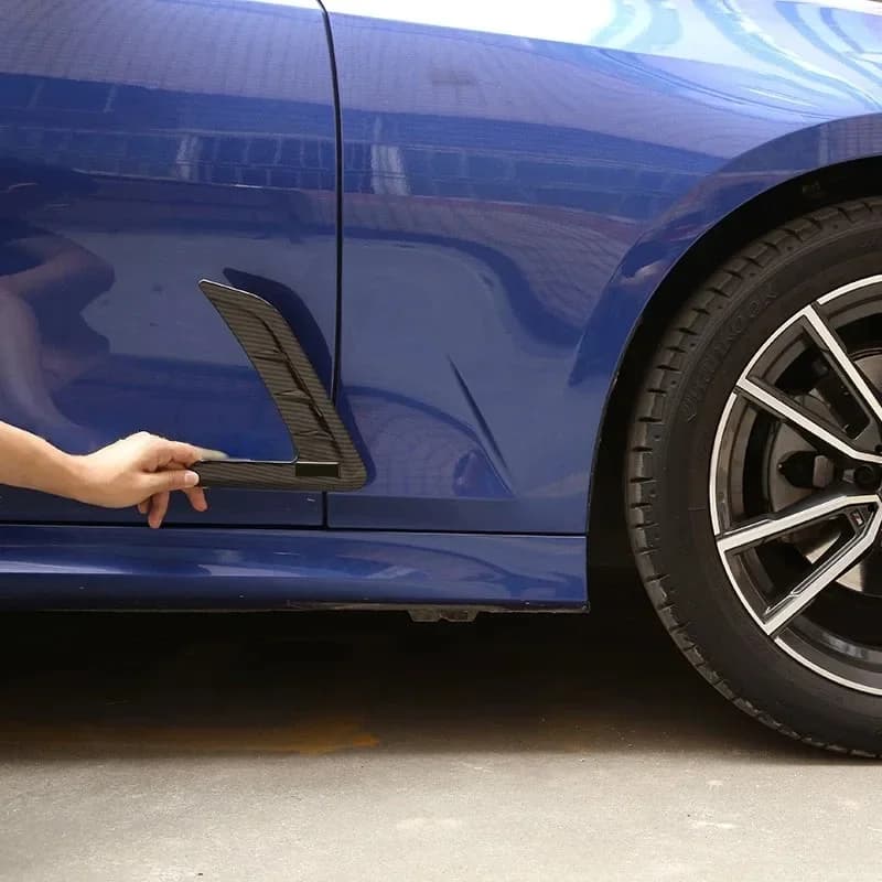 For BMW 3 Series G20 G28 2020-24 ABS Carbon Fiber Car Side Wing Fender Air Guide Vents Frame Cover Trim Sticker Car Accessories