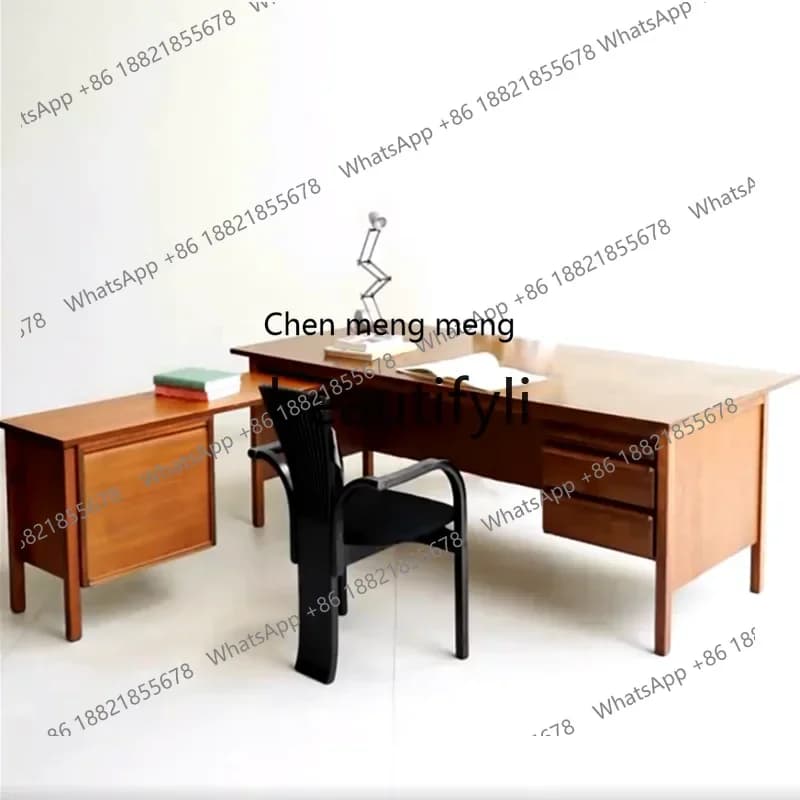 zq1Medieval solid wood writing desk retro corner desk medieval