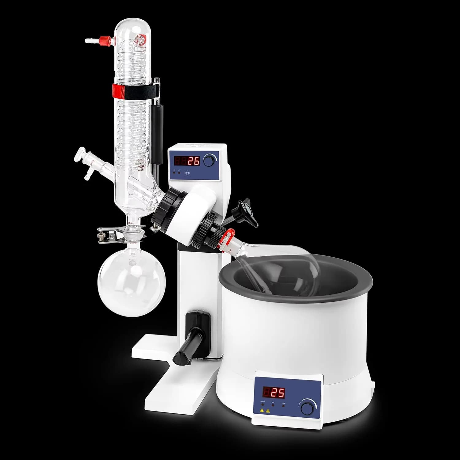 Large Scale Rotary Evaporator Parts 200rpm Dual Receiving Flask Vacuum Black Kit for Ai Solventvap