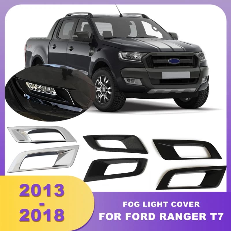 ABS Front Fog Light Cover Foglamp Trim For Ford Ranger Wildtrak T7 2015 2016 2017 2018 Double Cabin