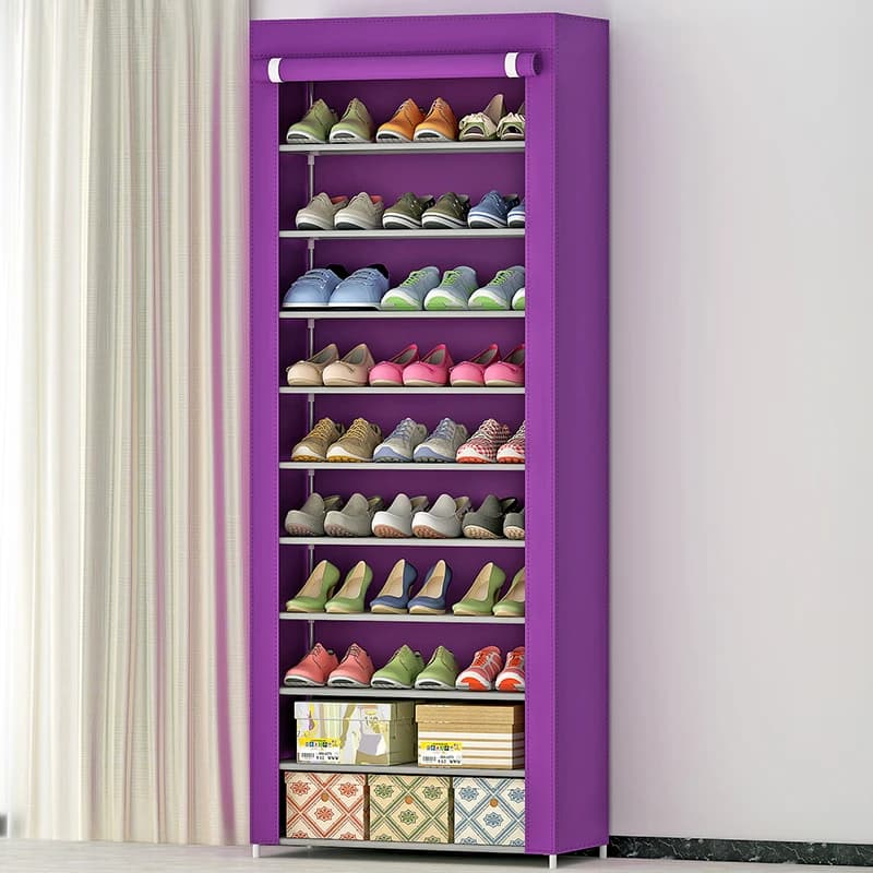 Multi-Tier Floor Standing Non-Woven Shoe Cabinet Multi-Purpose Shoe Storage Rack Cheap Fabric Shoe Rack Wholesale