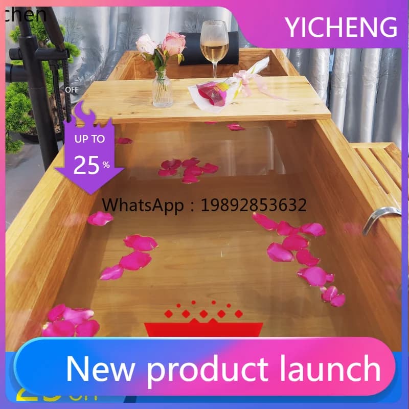 Z2-28  Clubhouse Oak Barrel Household Solid Wood Bathtub Wooden Bath Barrel Beauty Salon Bath Barrel