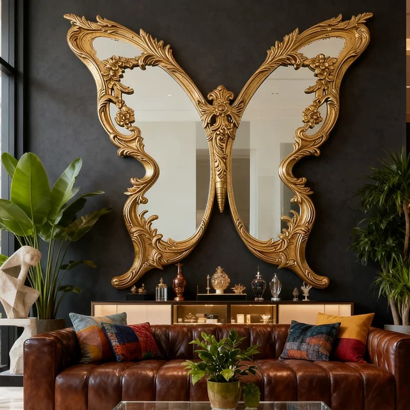 Retro Universal Irregular Mirror Classic Modern Art Makeup Mirror Custom Desktop Cute Lustro Wall Espejos Para Pared Room Decor