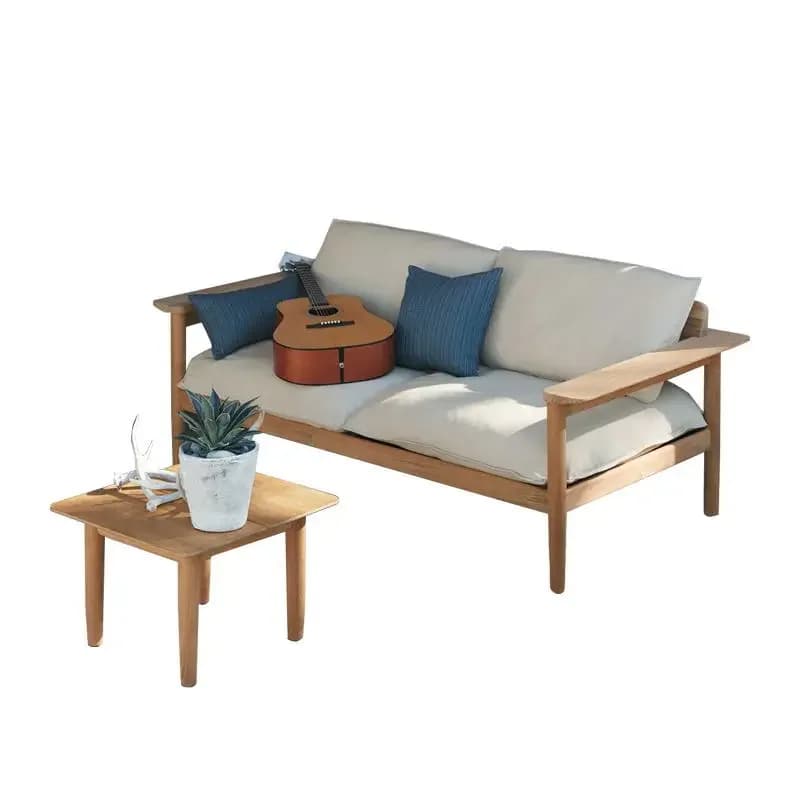 Garden solid wood teak leisure sofa, villa garden high-end furniture combination