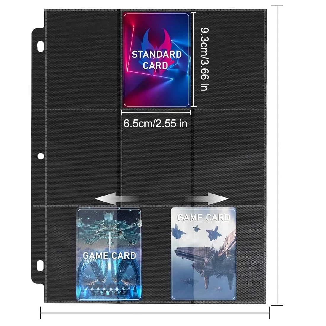 900 Pockets Card Binder Sleeves Double Sided 9 Pockets Black Page Photocard Holder Trading Board Game Baseball Card Protector