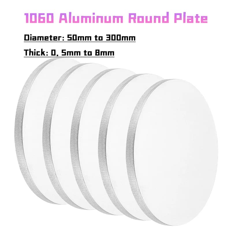 Aluminum Round Sheet Disc Plate 0.5mm To 8mm Thick 1060 Aluminum Circle Plates Round Sheets For Diy Model Craft Art Handmade