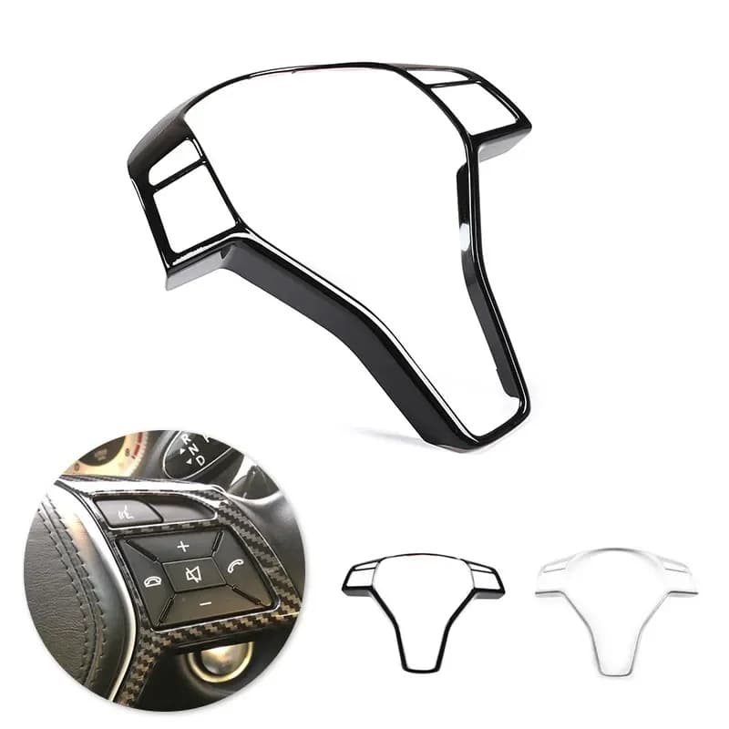 For Mercedes Benz B E CLA GLA GLK Class W246 W117 X204 X156 X204 Carbon Texture Car Steering Wheel Panel Frame Cover Trim