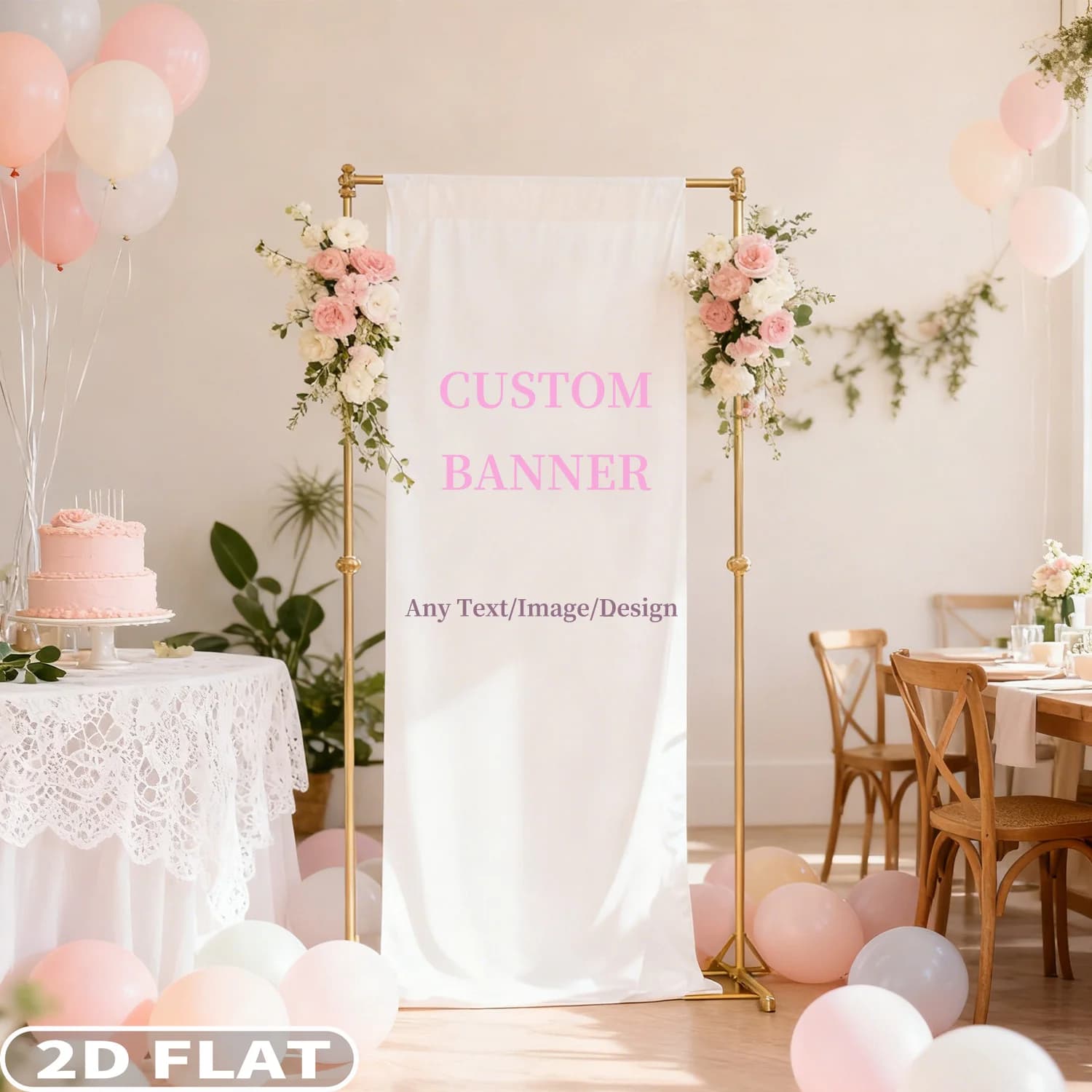 1pc Custom Hanging Party Banner - with a Rod Pocket, Ideal for Birthday, Wedding, Events, Party, Festive Party Decor(NO STAND)