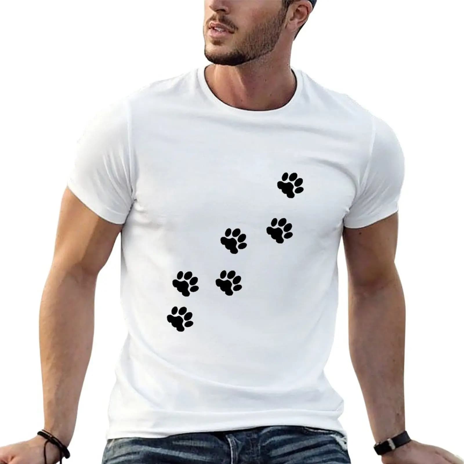 Cat tracks, animal tracks, paw, cat paw, animal step, cute paw, cat, cats, cat step T-Shirt