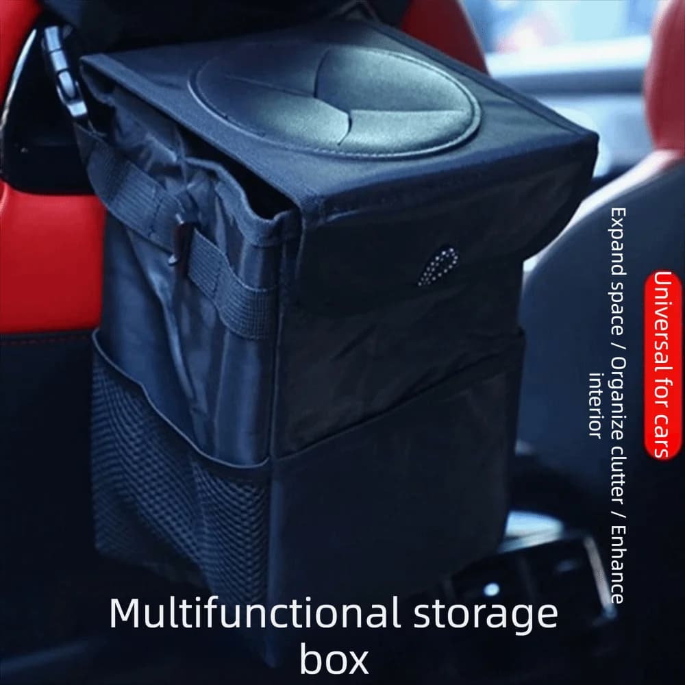 Multipurpose Oxford Cloth Car Trash Can Waterproof Foldable Car Storage Bin Portable Leakproof Car Organizer Car Accessories