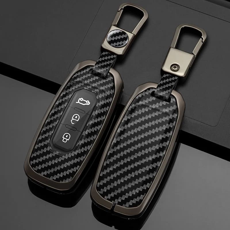 Zinc Alloy Car Smart Key Case Cover Shell Keyless Protector Holder Fob For Ford Territory EV Keychain Remote Accessories