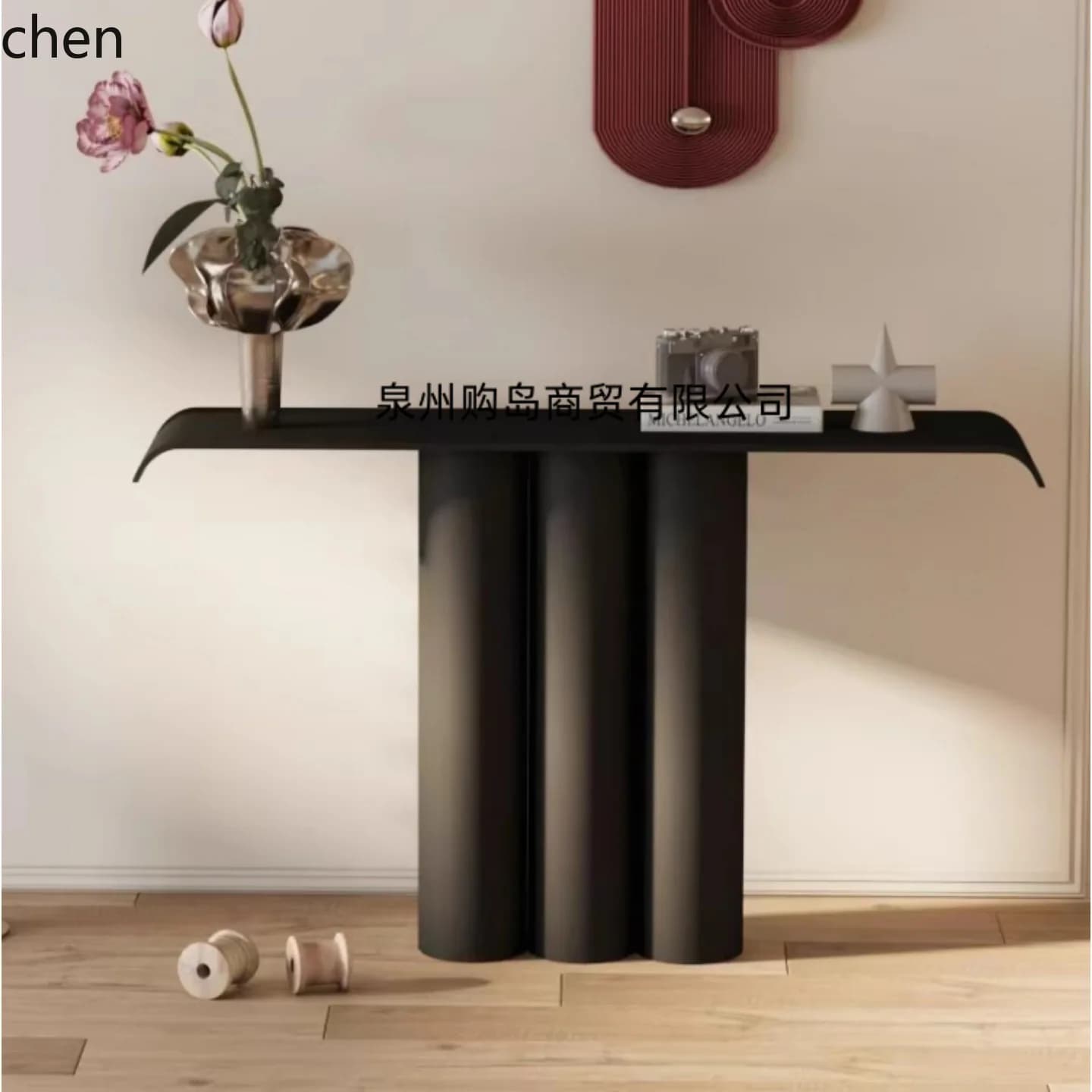 PYH Entrance Table Solid Wood Decorative Simple Console Table Desk