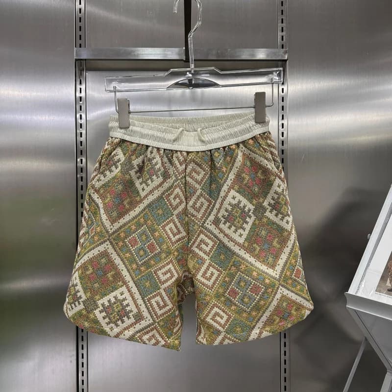Ethnic fashion new thin shorts jacquard casual summer five shorts loose MEN'S beach cropped pants