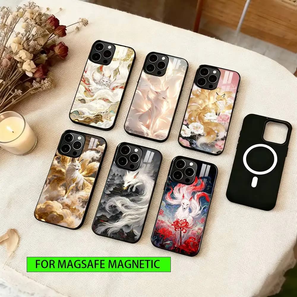 Fairy fox Phone Case For iPhone17,16,15,14,13,12,11 Plus,Pro Magnetic with Magsafe Wireless Charging