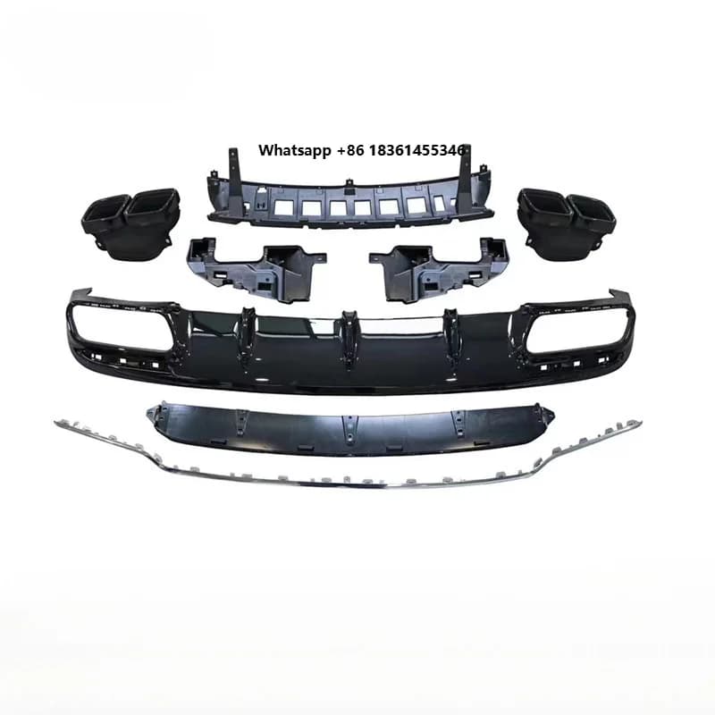 2019 S Class S63 Coupe Rear Diffuser and Muffler Tips for S63 Coupe Diffuser with Exhaust Pipes
