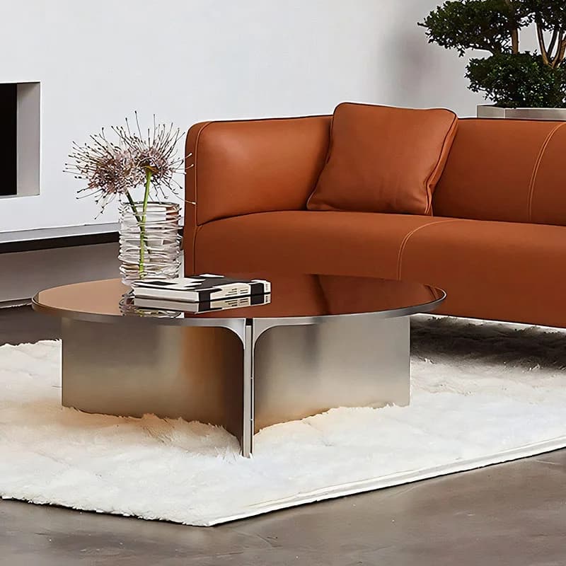 Minimalist Simple Coffee Table Modern Designer Metal Clear Round Aesthetic Side Table Unique Italian Couchtisch Salon Furniture