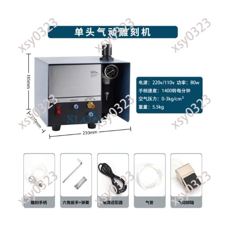 Single Head Pneumatic Engraver Triangle Handle Jewelry Micro Inlay Carving Tool
