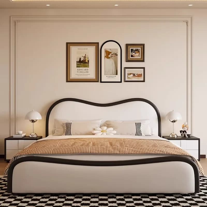 Design Japanese Double Bed Metal Wooden Modern Tanning Double Bed Daybed Murphy Cama Matrimonial Bedroom Furniture