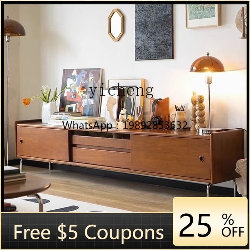 R1  antique TV cabinet retro solid wood TV cabinet coffee table combination advanced light luxury